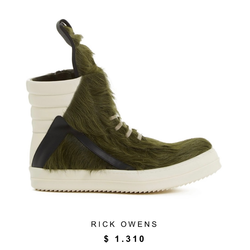 Rick Owens FW21 Geobasket in Long Pony Hair